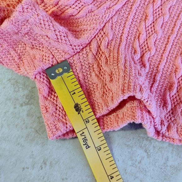 On Twelfth Ribbed Knit Pink Pull On Shorts Coquette Pockets Size Medium - Picture 8 of 9